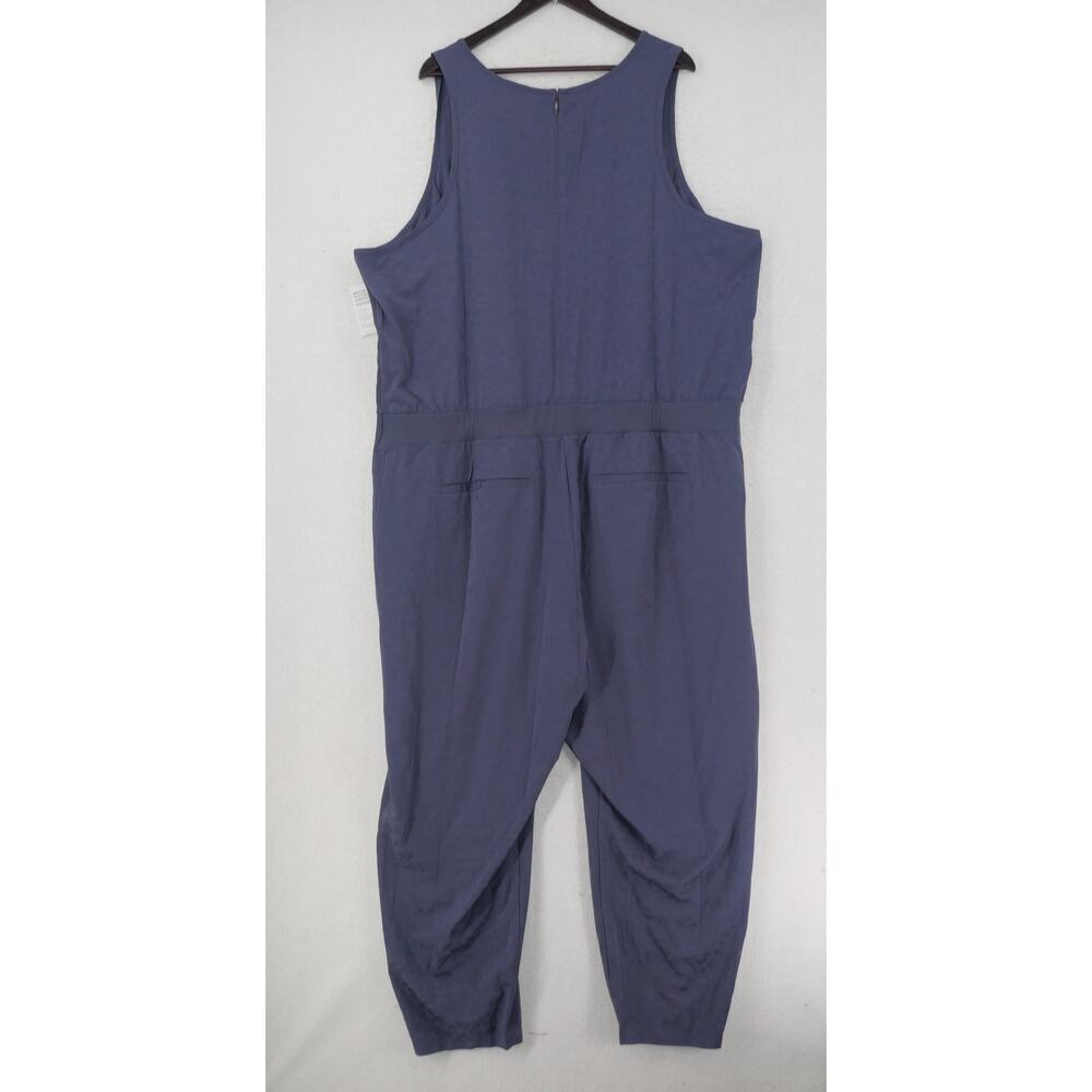 NEW Athleta Brooklyn Textured Jumpsuit Women's Plus Size 26 Gray Violet Purple - Picture 9 of 13